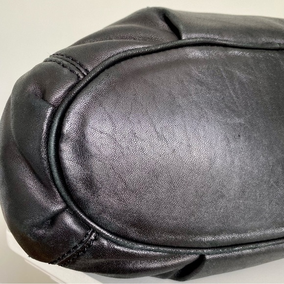 Michael Kors Black Soft Leather, Gold Hardware Shoulder Bag - Picture 13 of 14